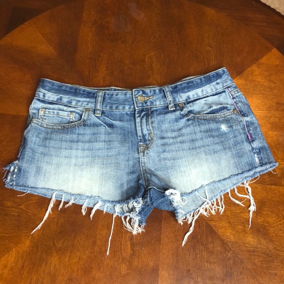 PINK Victoria's Secret Pants - VS Pink Cut Off Fringed Denim Jean Shorts Size 6